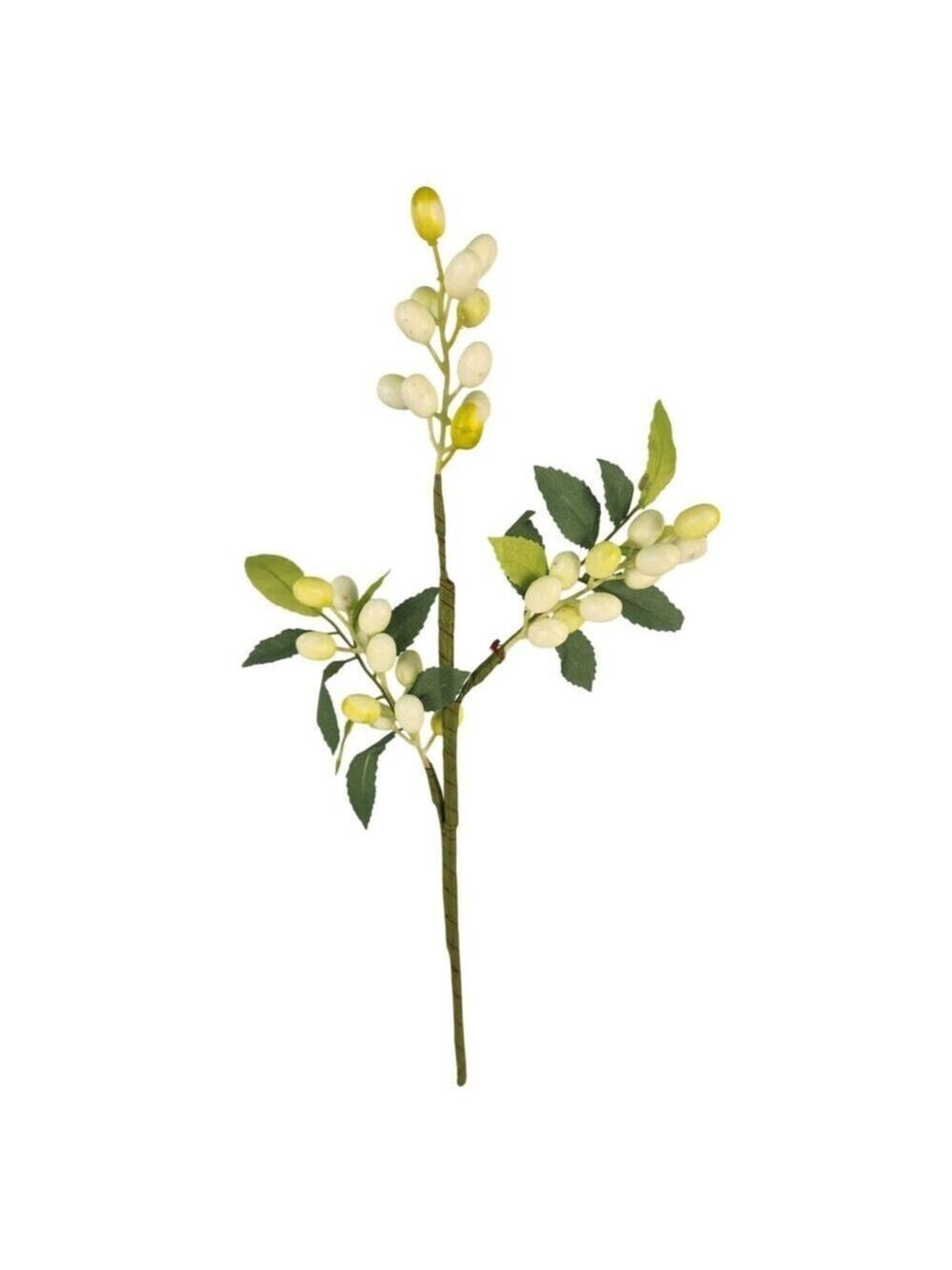 White Berry Stem 13.5 Inch Artificial Berry Branch Farmhouse Lodge Cabin Decor